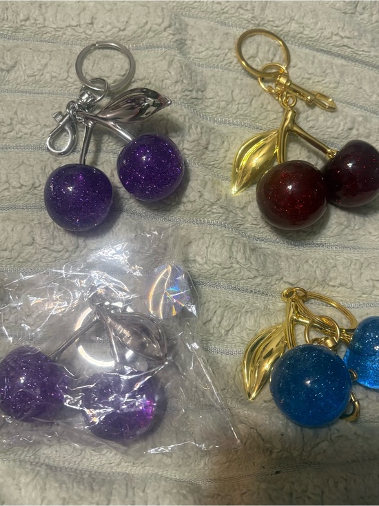 Unbranded Accessories - Sparkling Cherry Keychain Charm - Choose 1 Color